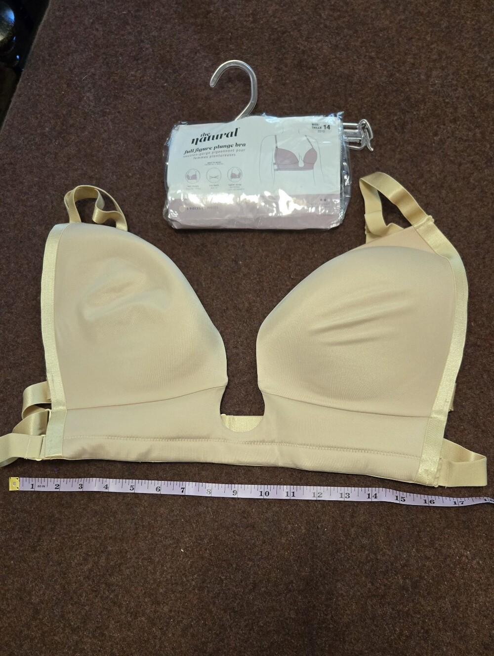 The Natural Nude Plunge Bra 44D 42DD 40DDD 38G Size 14 New Package Open